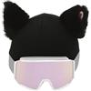 Genérico Accessorio per la testa soffice: copricapelli con orecchie di animali, protezione per il casco Kawaii, stile cartone animato sfocato, aspetto matrice strutturale, elemento centrale