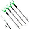 Generisch Supporto da terra per canna da pesca, 4 pezzi, telescopici, supporto per canna da pesca, pescatori, uomini, mariti al lago, fiume, lago, stagno e barca