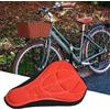 Caswynlife Coprisella per bicicletta 3D in gel di silicone, morbido e imbottito, confortevole, per mountain bike, classe di spin, ergonomico, assorbimento degli urti, nero, arancione, blu, rosso (blu)