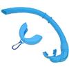 Marchfunny Boccaglio flessibile in silicone con fibbia arrotolabile e tubo di respirazione migliorato per snorkeling (blu)