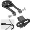 VIRELLO Supporto per computer da bicicletta, in lega di alluminio, staffa di estensione con supporto per luce per Garmin Bryton Cateye, vite M5 da 10 a 36 mm, nero