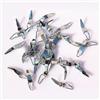 Kivivaka 6 ganci pieghevoli in acciaio inox color argento, per esche e canne da pesca a mosca