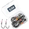 Generic Ganci resistenti all'erosione, set da pesca per gamberetti, 10 pezzi, resistenti, in metallo robusto, organizer compatto, per pesca alla , spigola, surf, jerk shore, per pescatori all'aperto