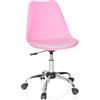 HJH Office 742010 Sedia da ufficio retrò FANCY PRO ecopelle rosa sedia girevole per ufficio casa regolabile in altezza