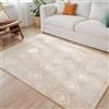 SONGMICS HOME Tappeto boho 140 x 200 cm, per camera da letto, soggiorno, antiscivolo, lavabile, soffice, decorazione per soggiorno, beige cappuccino TAR213L01