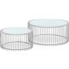 Menzzo Ensemble Tavolo, Bianco/Grigio, Grande Table : L80 x P80 x H45