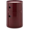 Kartell Componibili Big, Mobile Contenitore 2 Elementi, Diametro 42 cm, Bordeaux