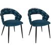 HOME DECO FACTORY, HD0357, Set di 2 sedie Sawyer Duck Blue, edizione lounge, mobili, seduta, sedia da tavolo, 66 x 82 x 54 cm, altezza seduta 47 cm, blu nero