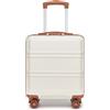 Kono Valigia leggera a mano grande media piccola bagaglio a mano bagaglio a mano guscio rigido leggero trolley da viaggio valigia con serratura TSA e robuste 4 ruote girevoli, Bianco panna, 45x36x20cm