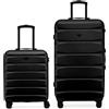 Flight Knight Set di 2 Valigie Bagaglio a Mano e Baule Grande Cabina 55 cm Compatibile Ryanair Priority TUI e 80 cm da Stiva in ABS Rigido Valigie Leggere per Viaggi Lunghi con Serratura TSA
