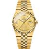 BESTKANG Orologio da polso moderno da uomo con quadrante strutturato 3D, lancette luminose, resistente all'acqua fino a 30 m, cinturino in acciaio inox, movimento al quarzo, design sottile da 40 mm, Oro