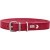 HUNTER Collare per cani Grenada in pelle, colore rosso, realizzato a mano in Germania, per allenamento e uso quotidiano, robusto, confortevole, design semplice ed elegante, taglia 42, circonferenza