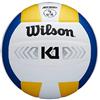 Wilson Palla da Pallavolo, K1 Gold, Blu/Bianco/Giallo, Pelle, Indoor, Dimensioni Ufficiali