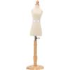 HERCHR Manichino per bambola, modello professionale in legno di faggio per cucire il corpo femminile con base in legno per esposizione di abiti da sartoria