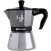 Aeternum, LA J ESPRESSO INDUCTION, Caffettiera 3 Tazze, Adatta all'Induzione, Alluminio, Metallizzato, Grigio, Nero