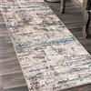Mazovia Tappeto per Corridoio - Passatoia Corridoio Moderno Astratto - Tapis Salon, Chambre, Cuisine e Corridoio - Certifié Oeko-Tex - Tapis de Couloir au Metre - Beige Blu Grigio 80x300 cm