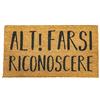 casaviva Zerbino Ingresso Casa 70 x 40 cm, Tappeto in Fibra di Cocco Spessorata 1,5 cm con Base Antiscivolo PVC, Scritte Simpatiche (ALT! Farsi Riconoscere)
