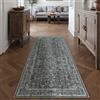 HUGEAR Vintage Passatoia Tappeto Corridoio Nero Tappeti 60x180cm Cucina Antiscivolo Lavabile in Lavatrice Tapette Camera da Letto Scendiletto Cameretta Ufficio Pelo Corto Lungo Carpet