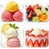 ZoneYan Coppette Gelato Vetro 200 ml, Coppe de Gelato Trasparente, Bicchieri Dessert Vetro per Gelato, Yogurt, Budino, Lavabili in lavastoviglie (B, 400ml)