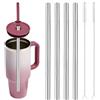 BOXOB 4 cannucce di ricambio in acciaio inossidabile compatibili con bicchieri da viaggio Hydroflask da 1,18 ml, accessori per borraccia Hydro Flask da 1,18 l, con 2 spazzole per la pulizia della cannuccia