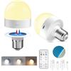 TobeBright Lampadine Ricaricabile USB-C con Telecomando, E27 3 Temperature Colore Dimmerabili a Batteria con Base Magnetica - per Emergenza, Campeggio e Luci Notturne(2 Pezzi)