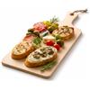 mille idee Tagliere in Legno Naturale per Crostini e Aperitivi - Vassoio da Servizio Elegante per Antipasti, Bruschette e Finger Food - Ideale per Casa, Cucina e Regalo (40 X 17 X 1,2 CM)