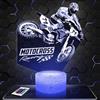 Lampephoto.fr - Lampada 3D Moto Cross, Luce Notturna Tattile Moto Cross, Illusione 3D Led, Idea Regalo di Natale per Ragazzi e Ragazze Lampada da Notte per Bambini o Adulti, Regalo, Gadget TOP