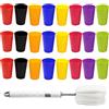 SZCXDKJ 24Pz Riutilizzabile Bicchieri Di Plastica, 260ml Bambini Durevole Bicchieri in Plastica Bicchieri Impostato Per Feste All'aperto in Cucina Picnic Viaggi Con Barbecue (8 Colori Vivaci)