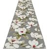 SalGiu Tappeto Cucina al Metro Fantasia Magnolie Fiori Passatoia Antiscivolo Lavabile Gommato Pvc (Grigio, 5 metri)