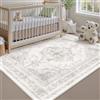 HUGEAR Vintage Tappeto Salotto Grigio Tappeti 120x180cm Soggiorno Antiscivolo Lavabile in Lavatrice Tapette Camera da Letto Sala Ufficio Bambina Bambino Pelo Corto Grande Carpet
