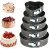 Windfromort Tortiera Apribile - Tortiera - Stampo Torta 20/22/24/26/28 cm - Teglia Forno Rotonda 5 PZ, Per Dolci Antiaderente Rotondo, Fondo Removibile, Impermeabile, Antigoccia, Per Torte, Pizza, Quiche (Nero)