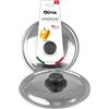 IPEA Coperchio per Padella o Pentola in Acciaio Inox - 16/18 / 20/22 / 24/26 / 28/30 cm - Coperchio Rotondo Universale con Pomello per Padelle da Cucina - Lavabile Lavastoviglie - 16 cm