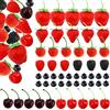 OPELETNNT 52 frutti finti artificiali, include fragole finte, mirtilli finti, lamponi finti, ciliegie finte, riutilizzabili, in plastica impermeabile, per torte, dessert, feste, casa, cucina, oggetti di scena