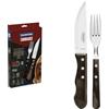Tramontina Set di Posate per Barbecue in Acciaio Inox con Manici in Polywood Castagno 4 Pezzi