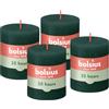 Bolsius Candela rustica verde - 8 cm - 4 pezzi - candele decorative - senza olio di palma - con cera vegetale naturale