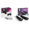 Philips Hue White & Color Ambiance Starter Kit 2 Lampadine Smart, Attacco E27, 9W, Hue Bridge e Telecomando Smart Button inclusi White and Color Ambiance Lampada da Tavolo LED Smart Play