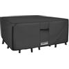ULTCOVER Fodera rettangolare in tela resistente 600D per tavolo e sedie da patio, impermeabile, per mobili per uso generale all'aperto, 320 cm di lunghezza x 188 cm di larghezza x 71 cm di altezza