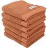 TOM TAILOR Gästehandtuch, Color Bath Towel Warm Coral, 6er Set, 30x50 cm, 100% Baumwolle/Frottier, mit Aufhänger und Label mit Logo