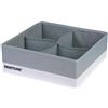 osama home PANTONE Organizer Armadio e Cassetti Salvaspazio 1 Pezzo 4 Scomparti Biancheria Accessori, Organizer Cassetti Bagno Camera Portaoggetti Organizzatore Armadio Cassetti Pieghevole 28x28x10 cm, Grigio