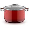 WMF Fusiontec Mineral Pro 0519555290 - Pentola a induzione con coperchio, 24 cm, adatta a tutti i piani cottura, made in Germany, colore rosso passion
