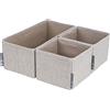 Bigso Box of Sweden Scatole cassetti in set da 3 unità - Organizer cassetti biancheria, due piccoli e uno grande - Portaoggetti in tessuto per conservazione di vestiti e accessori - grigio