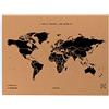 Miss Wood Map L, Mappa del mondo di Sughero, 45 x 60 cm, Naturale