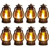 LUKIUP 8 Pezzi LED Piccole Lanterne Mini Lanterne Decorative, Mini Lanterna con Sfarfallio LED Candele Appeso Con Vintage Marocchino Ornamenti Di Natale Tabella Soggiorno Indoor Ramadan