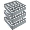 Yucch 3 Pezzi Organizer Cassetti, 24 Scomparti Pieghevole Porta Calzini da Cassetto Organizzatore Cassetti per Biancheria Mutande, Calze, Cravatte, Cinture (Grigio)