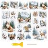 WANDIC 3 fogli di adesivi invernali a tema animale, per artigianato, adesivi UV DTF per mobili, finestre, adesivi fai da te per decorazioni artigianali