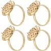 Beebeecraft 12 Set di Accessori per Anelli Regolabili con Setaccio Impostazioni per Castoni per Anelli Placcati in Oro 18K per La Creazione di Gioielli Personalizzati Artigianato Fai da Te Forniture