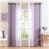 MIULEE Tende Voile in Poliestere Trasparenti Occhielli Sfumato per Soggiorno Camera da Letto Bagno Cucina Camera da Bambino Tenda Finestra Balcone Casa con 2 Pannelli 140X122CM Viola