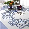 Kamaca - Set per ricamo a punto croce, tovaglia con motivo fiori classici, in cotone