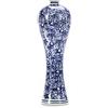 LANLONG Vaso di ceramica in porcellana blu e bianca cinese fatto a mano decorativo vaso di fiori per soggiorno, decorazione della casa, ufficio, centrotavol（33cm）