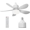 Pneterg 52 cm Ventilatore da Soffitto con Luce E27, Plafoniera Ventilatore Silenzioso 40 W, Lampadario Ventilatore da Soffitto LED 2400lm, 3 Velocità 3 Colori Telecomando Timer per Soggiorno Camera (A)